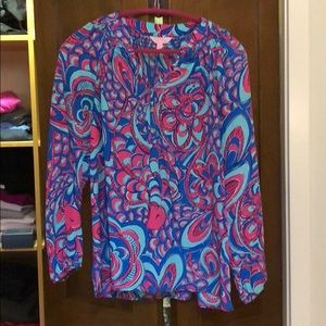 Lilly Pulitzer Essie Silk Blouse Size M
